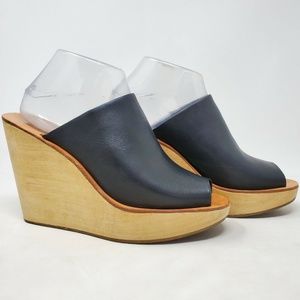 Rachel Comey Moon Platform Wedge Slides Black Sz 9